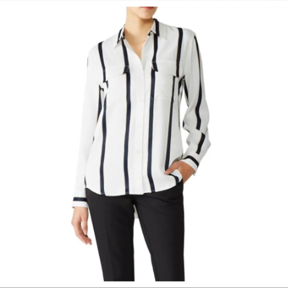 Equipment New Signature Button Down Shirt S Stripe Long Sleeve Front Pocket